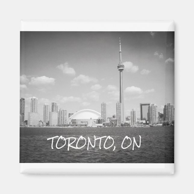 Toronto Greyscale Cityscape Magnet (Front)