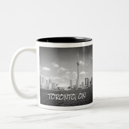 Toronto Greyscale Cityscape Two_Tone Coffee Mug