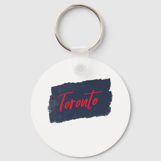 Toronto Handwritten Red Typography  Keychain (Front)