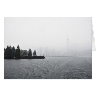 Toronto Harbour Skyline in the Rain Cards