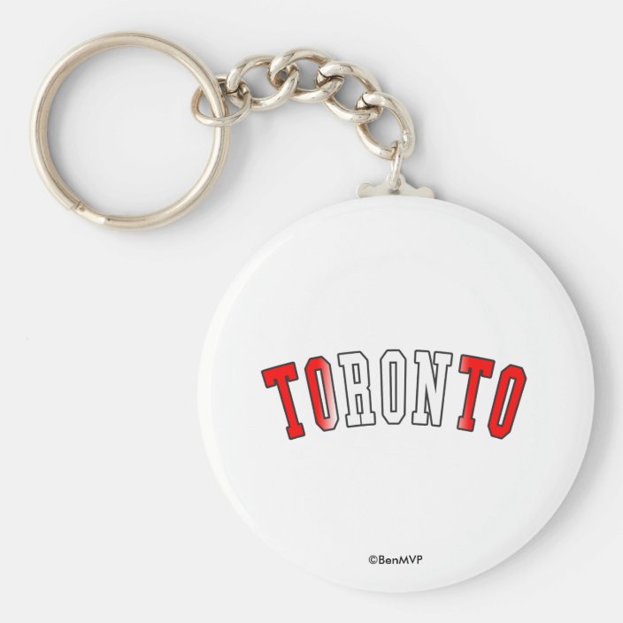 Toronto in Canada National Flag Colors Key Chain