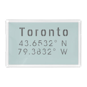 Toronto Latitude Longitude Acrylic Tray