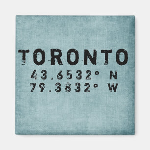 Toronto Latitude Longitude Denim Magnet