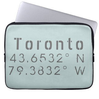 Toronto Latitude Longitude Laptop Sleeve