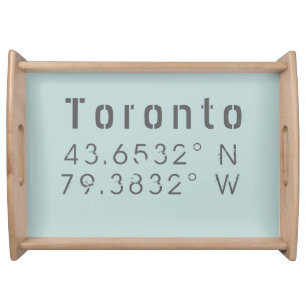 Toronto Latitude Longitude Serving Tray