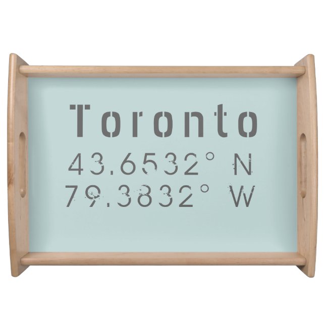 Toronto Latitude Longitude Serving Tray (Front)