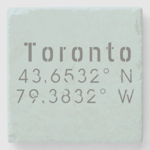 Toronto Latitude Longitude Stone Coaster
