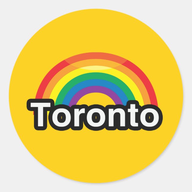 TORONTO LGBT PRIDE RAINBOW CLASSIC ROUND STICKER (Front)
