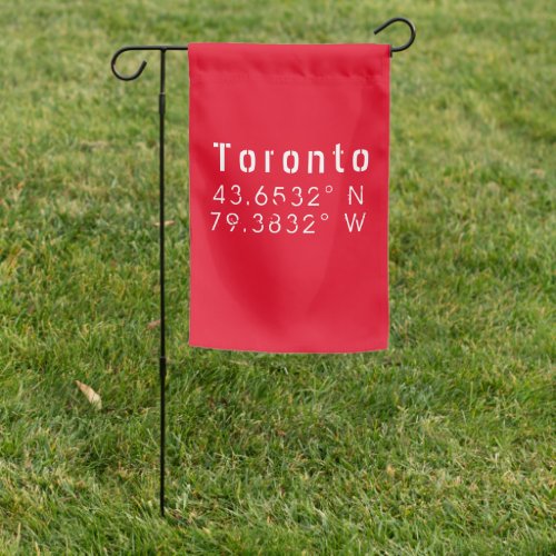 Toronto Longitude Latitude  Garden Flag