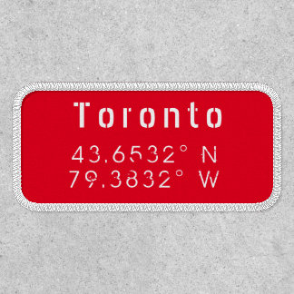 Toronto Longitude Latitude Iron On Patch