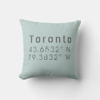 Toronto Longitude Latitude Throw Pillow