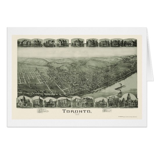 Toronto, OH Panoramic Map - 1889 Cards (Front Horizontal)