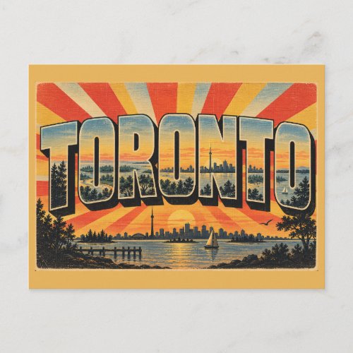 Toronto ON Islands Waterfront Skyline Art Postcard