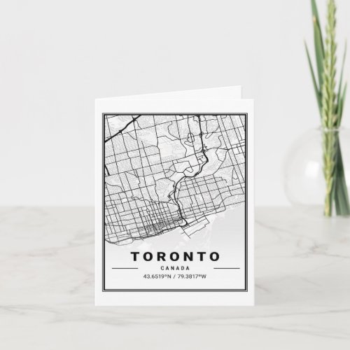 Toronto Ontario Canada Travel City Map Card