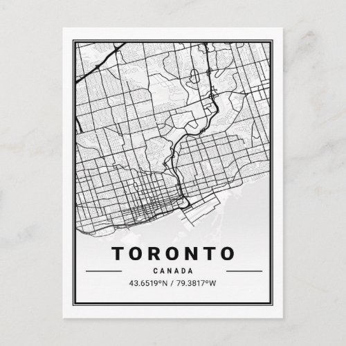 Toronto Ontario Canada Travel City Map Postcard