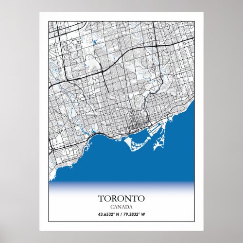 Toronto Ontario Canada Travel City Map Poster