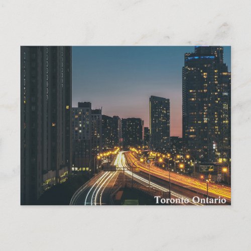 Toronto Ontario City Night Sky Postcard