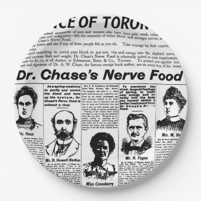 Toronto people vintage newspaper paper plates (Front)