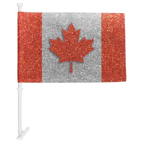 Toronto Quebec Montreal Canada Canadian Glitter Car Flag