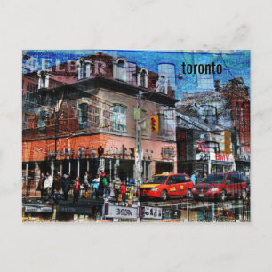 Toronto Queen street collage postcard