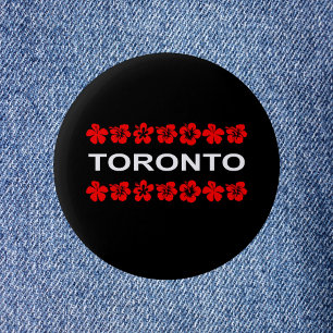 Toronto Red Aloha Bands Dark Color Button