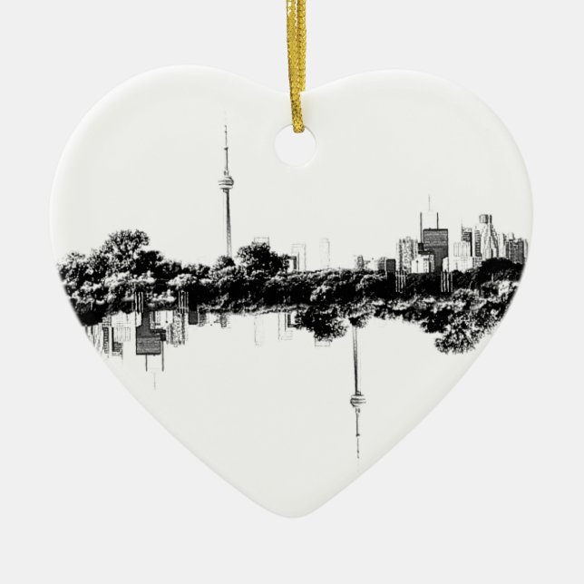 Toronto Reflection Ceramic Ornament (Front)