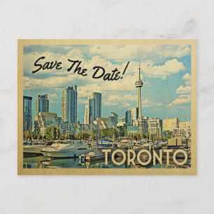 Toronto Save The Date Vintage Canada Wedding Announcement Postcard