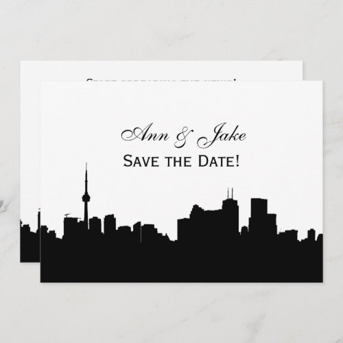 Toronto Silhouette DIY BG Color Save the Date Wh2 Invitation