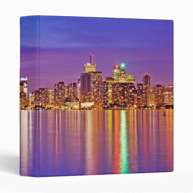 Toronto Skyline at Dusk 3 Ring Binder (Front/Spine)