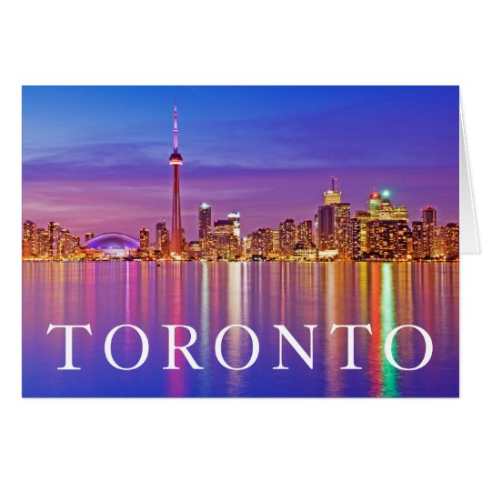Toronto Skyline at Dusk Cards (Front Horizontal)