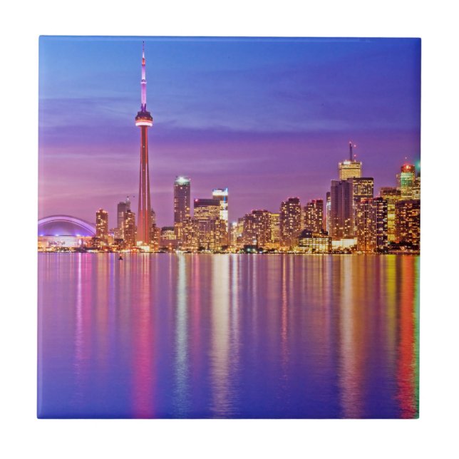 Toronto Skyline at Dusk Ceramic Tile (Front)