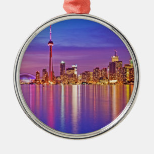 Toronto Skyline at Dusk Metal Ornament