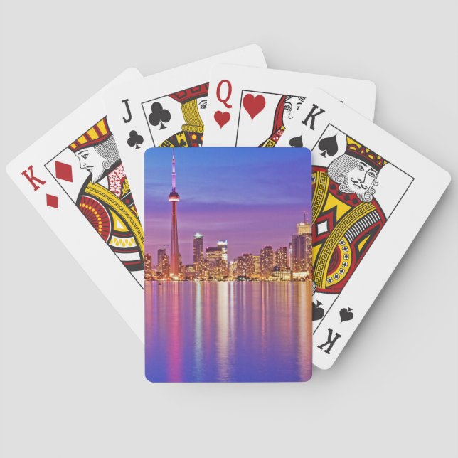 Toronto Skyline at Dusk Poker Cards (Back)