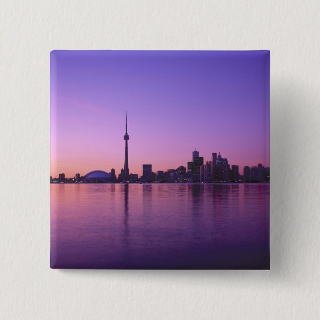 Toronto Skyline at night, Ontario, Canada Button (Front)