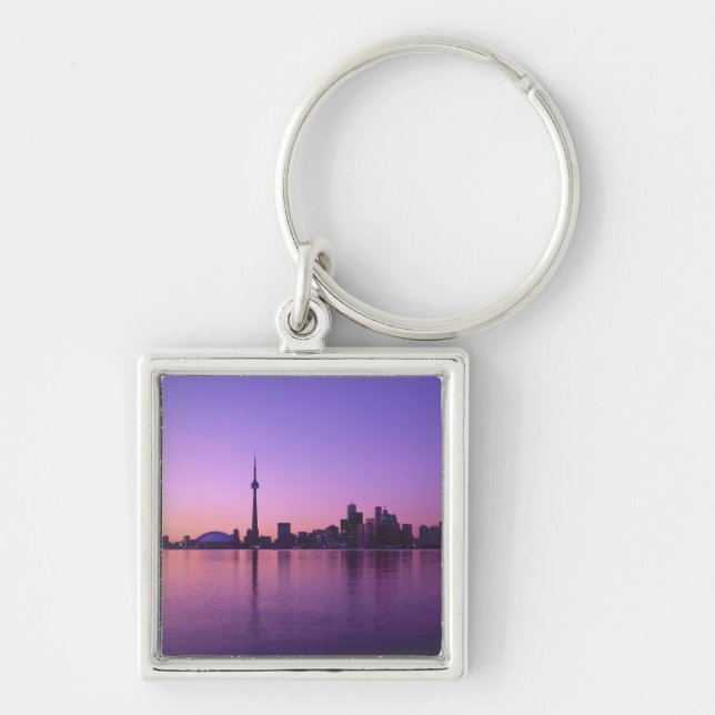 Toronto Skyline at night, Ontario, Canada Keychain (Front)
