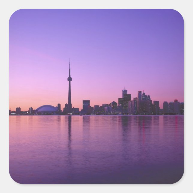 Toronto Skyline at night, Ontario, Canada Square Sticker (Front)