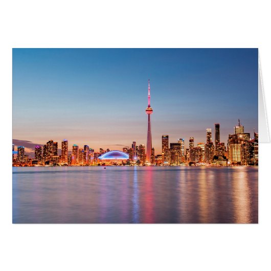 Toronto Skyline at Sunset Cards (Front Horizontal)