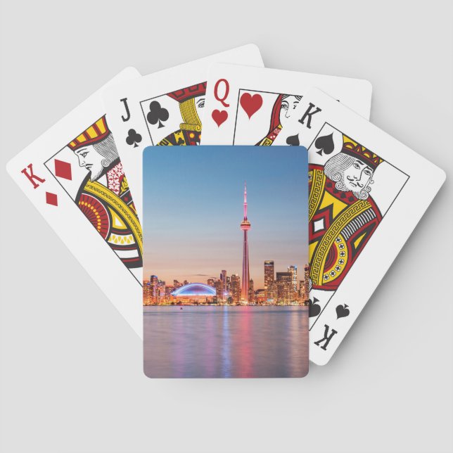 Toronto Skyline at Sunset Poker Cards (Back)