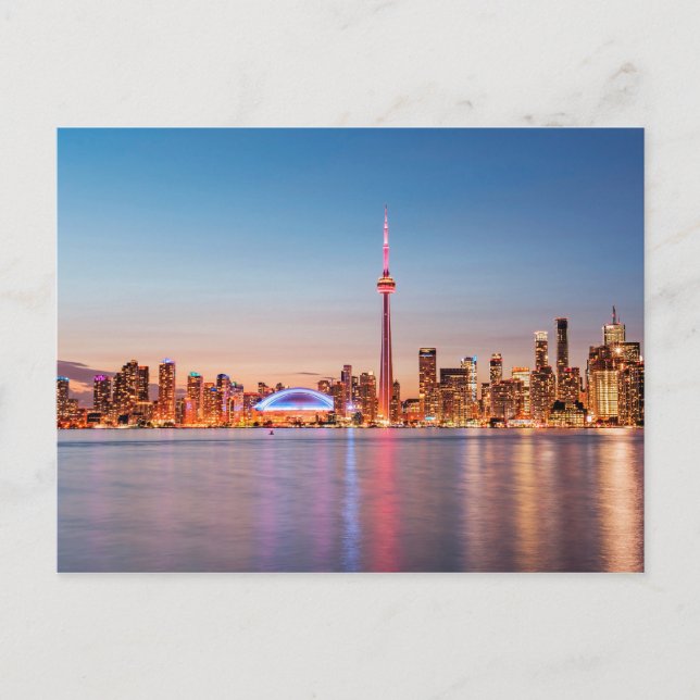 Toronto Skyline at Sunset Postcard (Front)