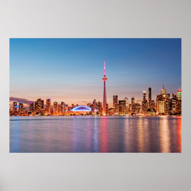 Toronto Skyline at Sunset Poster (Front)