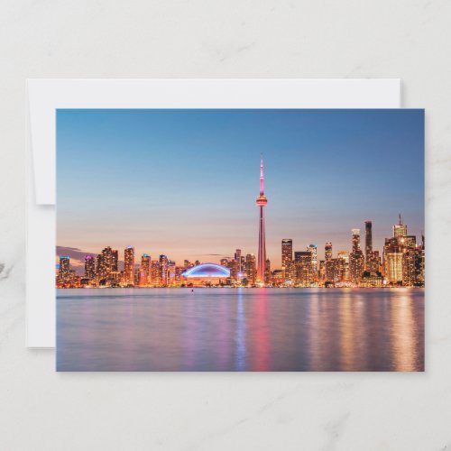 Toronto Skyline at Sunset Thank You Card