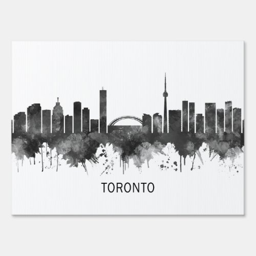 Toronto Skyline BW Sign