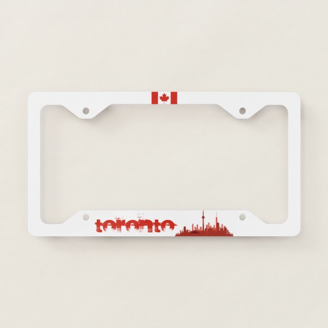 Toronto Skyline Canada Flag License Plate Frame (Front)