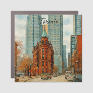 Toronto Skyline Canada Vintage Watercolor Car Magnet