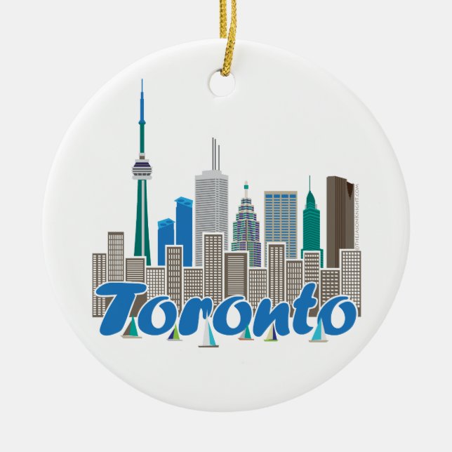 Toronto Skyline Ceramic Ornament (Front)