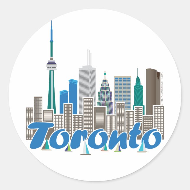 Toronto Skyline Classic Round Sticker (Front)