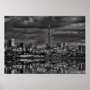 Toronto Skyline From Sheldon Lookout Reflection 2 Poster