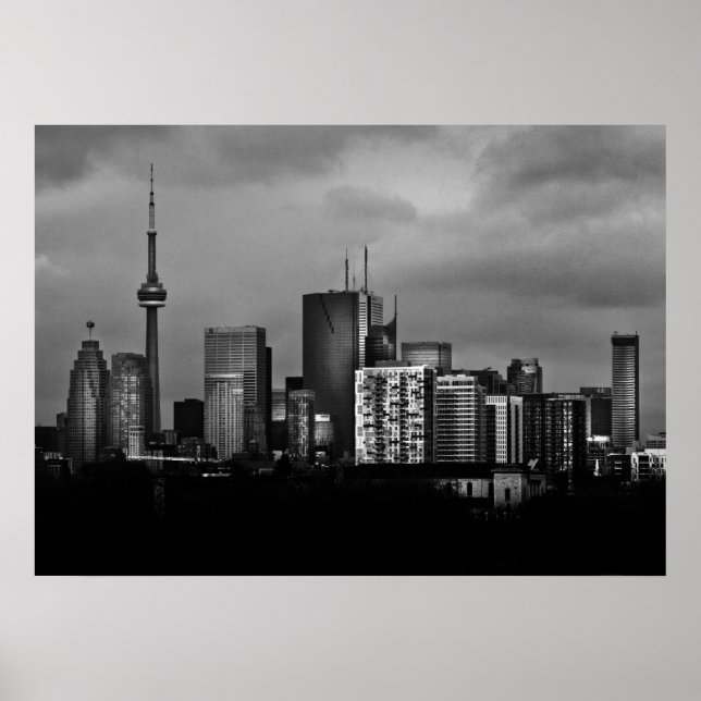 Toronto Skyline From The Pape Ave Bridge No 3 Poster (Front)