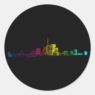 Toronto Skyline Gradient Classic Round Sticker
