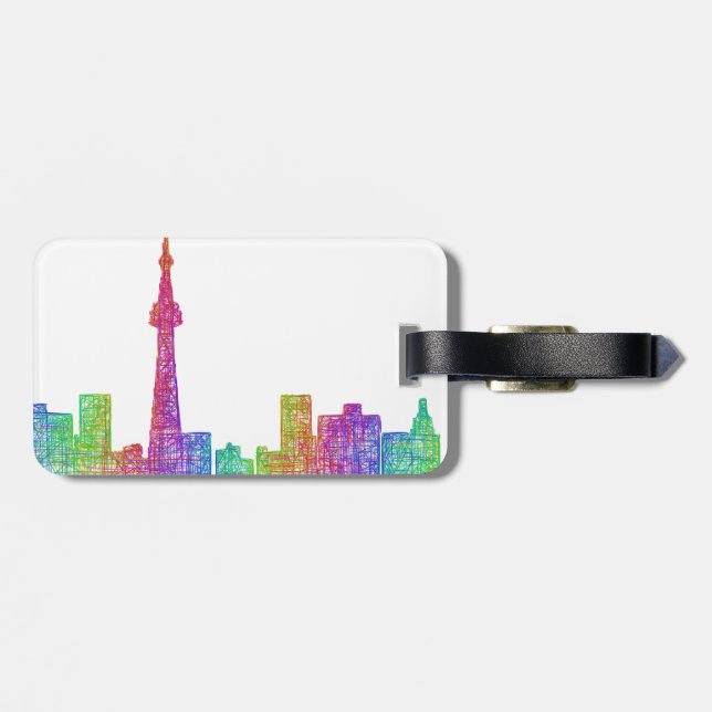 Toronto skyline luggage tag (Back Horizontal)